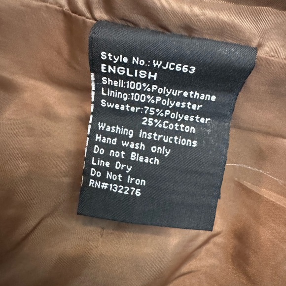 Brown Leather Jacket with Hood - Picture 8 of 8